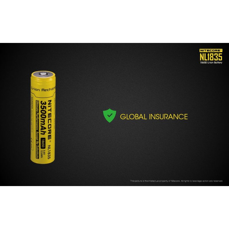 Nitecore 18650 NL1835 Li-ion oppladbart batteri 3500mAh Høy kapasitet lommelyktutstyr forbrukerelektronikk