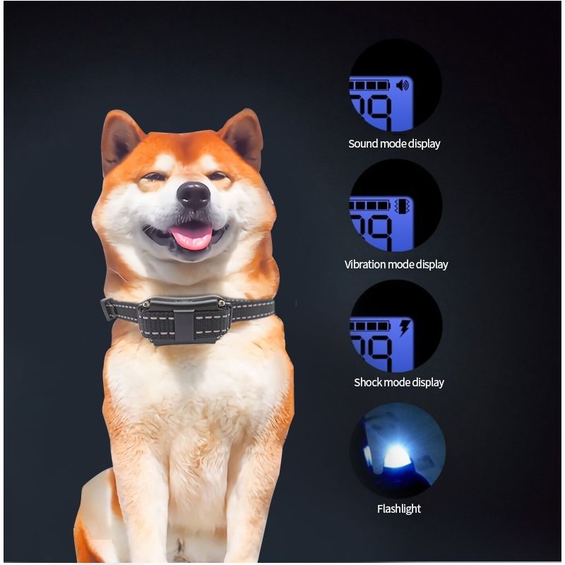 800m Elektrisk Hundetreningskrave Vanntett og Oppladbar med LCD-skjerm Fjernkontroll Human Hundetrening