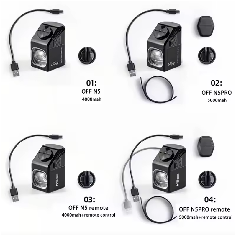 OFF-N5 Sykkellykt 1000 Lumen USB-lading for MTB Landeveissykkel Vanntett Frontlykt