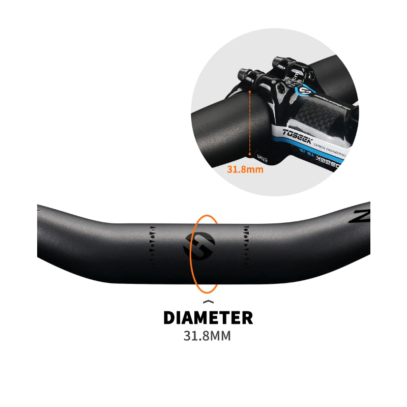 TOSEEK ZF-ONE MTB karbonstyre 31.8mm 580-760mm lett matt svart sykkeltilbehør for terrengsykkeloppgradering