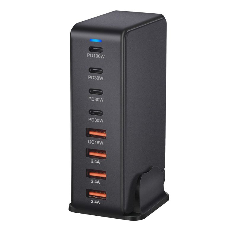 Effektiv 240W stasjonær GaN-lader 8-ports USB Type C PD hurtiglader for mobil nettbrett laptop hurtiglading