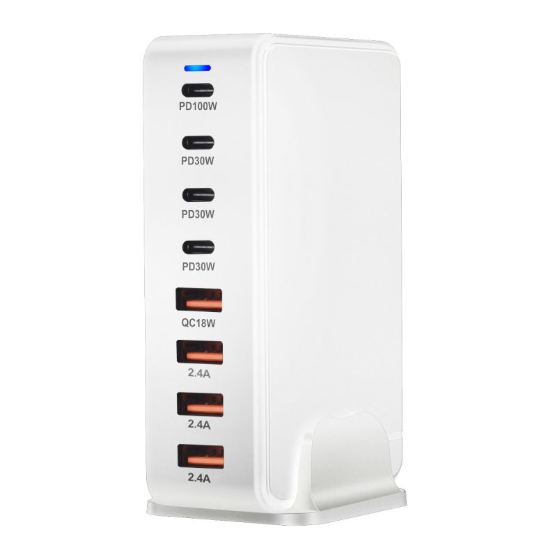 Effektiv 240W stasjonær GaN-lader 8-ports USB Type C PD hurtiglader for mobil nettbrett laptop hurtiglading