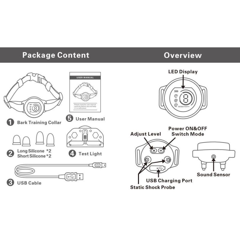 Farge Skjerm Stopper Trener Mot Bjeffing med Bjeffekontroll Effektiv Hundetrening for Kjæledyradferdsstyring