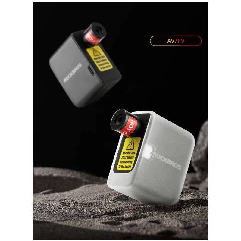 ROCKBROS bærbar mini elektrisk luftpumpe 100PSI oppladbar sykkeltilbehør med slitesterkt og lettvekt design