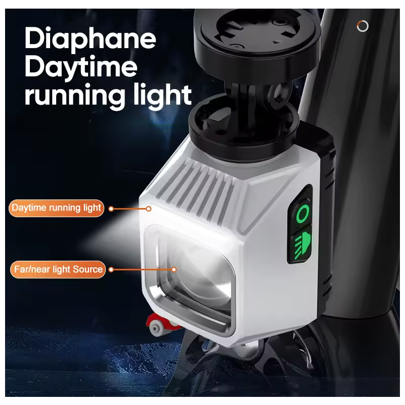 NiteBeam CL1600 sykkelfrontlys for nattkjøring Slitesterkt MTB sykkeltilbehør med Type-C lading og 9 lysmoduser