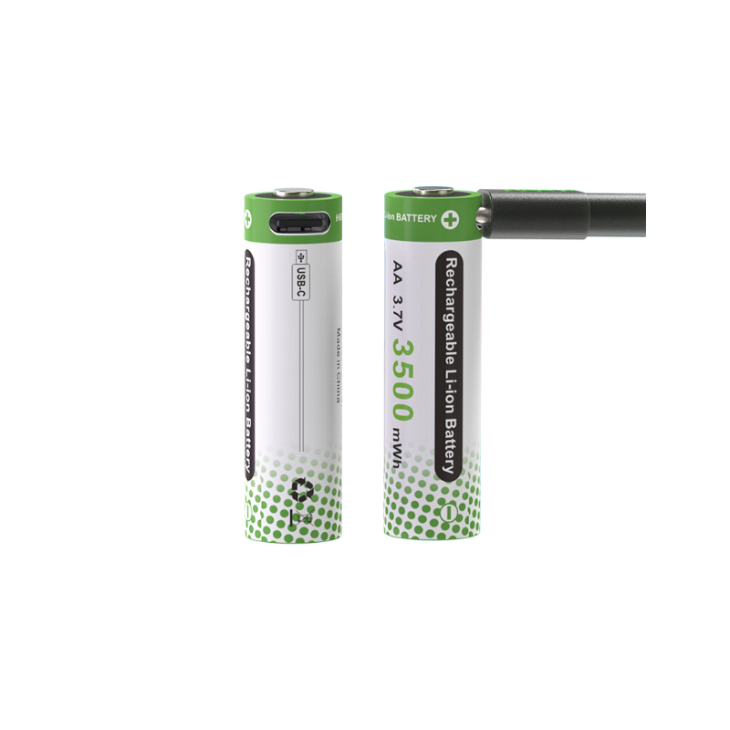 3,7 V AA 3500 mWh oppladbart type-c-batteri
