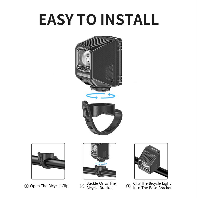 SMILING SHARK EVO1700 sykkellys LED USB-C oppladbar vanntett flere lysmoduser sykkelsikkerhet for alle turer