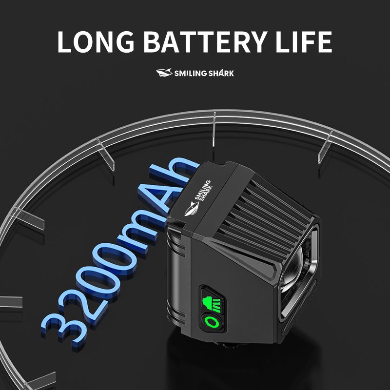 SMILING SHARK EVO1700 sykkellys LED USB-C oppladbar vanntett flere lysmoduser sykkelsikkerhet for alle turer