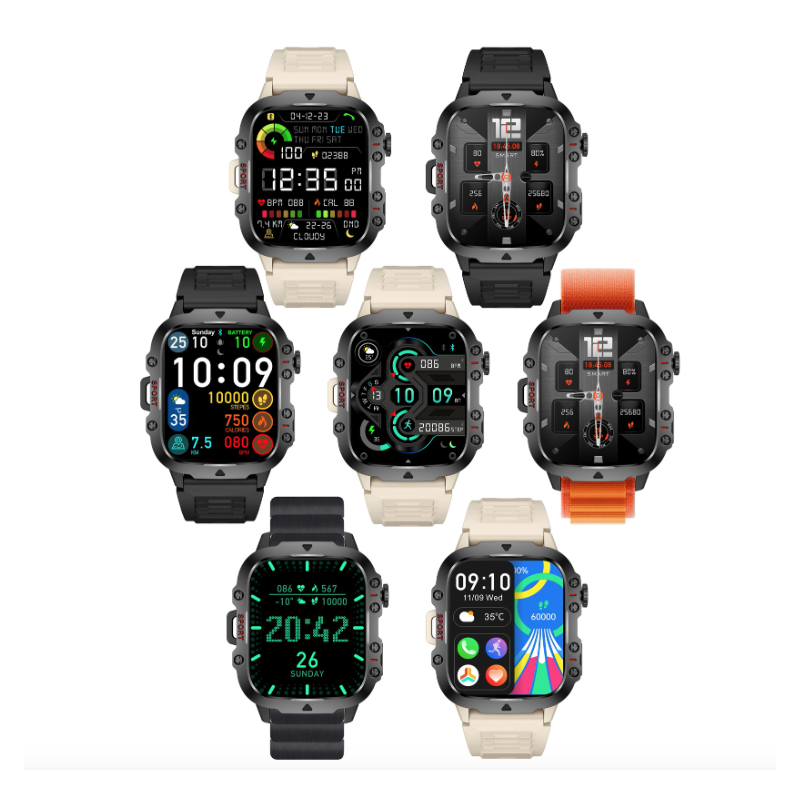 QX11 Smart Watch Herre IP68 5ATM Outdoor Sports Fitness Tracker Helsemonitor 1,96&quot; BT Call Smartwatch