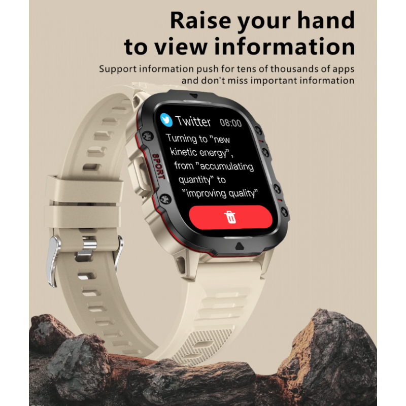 QX11 Smartklokke Herre | IP68 5ATM Sport Fitness Tracker | BT Samtale Pulsklokke 1,96