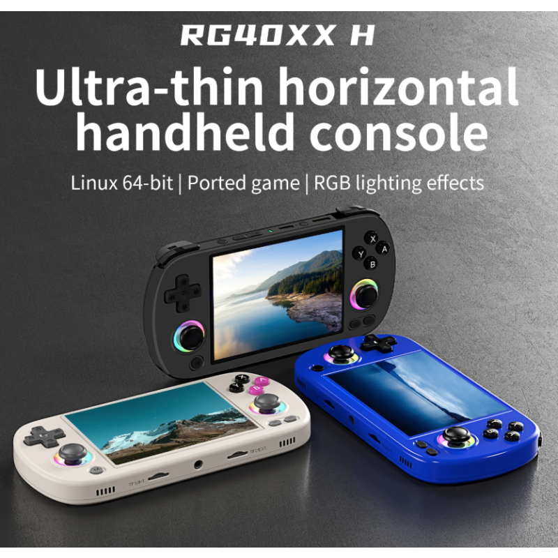 ANBERNIC RG40XX H Retro Konsoll - Håndholdt Spillkonsoll med Linux, 4.0 IPS & WiFi