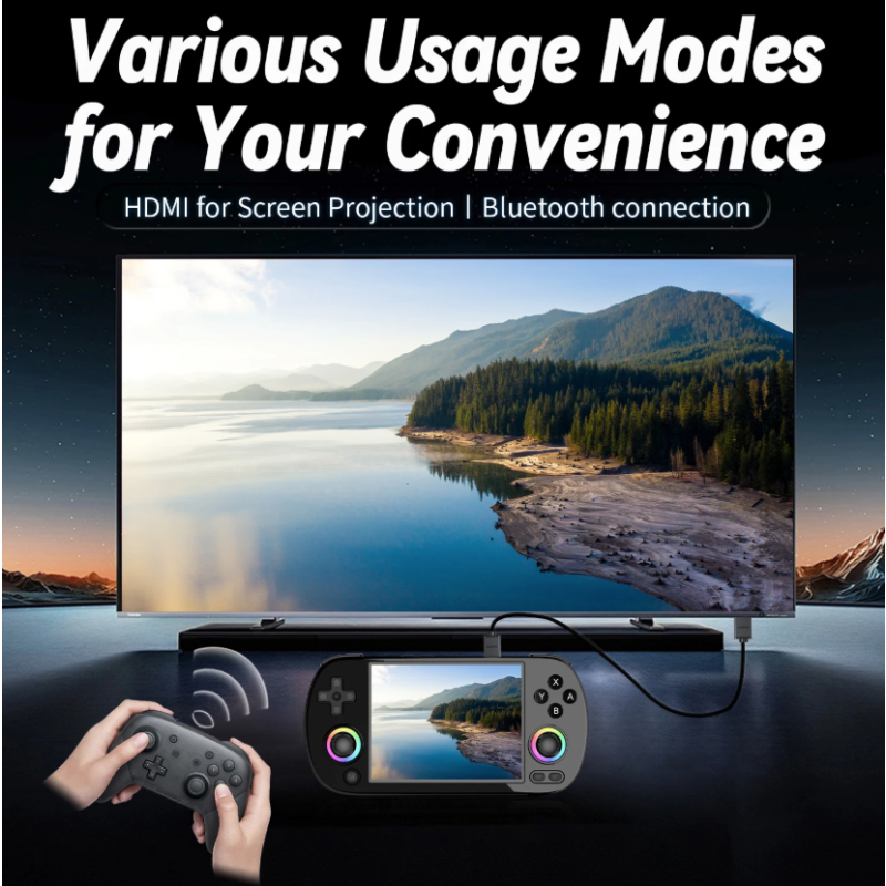 ANBERNIC RG40XX H Retro Konsoll - Håndholdt Spillkonsoll med Linux, 4.0 IPS & WiFi