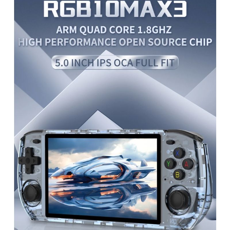 POWKIDDY RGB10 MAX3 Retro håndholdt Spillkonsoll 5 tommers IPS-skjerm RK3566 for nostalgisk spilling