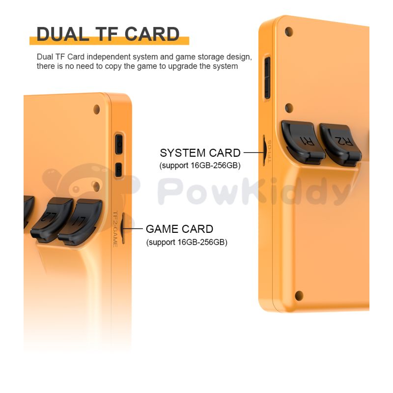 POWKIDDY RGB20S ultrakompakt håndholdt spillkonsoll 3.5 tommer 4:3 IPS skjerm perfekt for retro gaming og barnegaver
