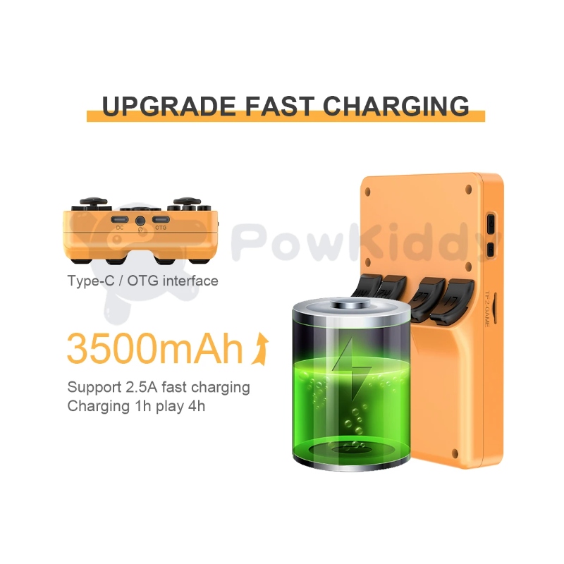 POWKIDDY RGB20S håndholdt spillkonsoll med 3.5-tommers IPS skjerm og RK3326 for nostalgisk retro gaming