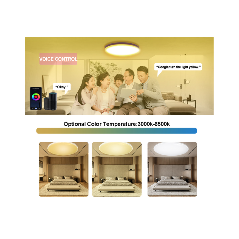 Oppdag 24W Tuya Zigbee Smart Taklampe for moderne belysning med Alexa-stemmekontroll og energibesparende LED