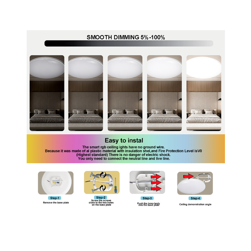 Oppdag 24W Tuya Zigbee Smart Taklampe for moderne belysning med Alexa-stemmekontroll og energibesparende LED