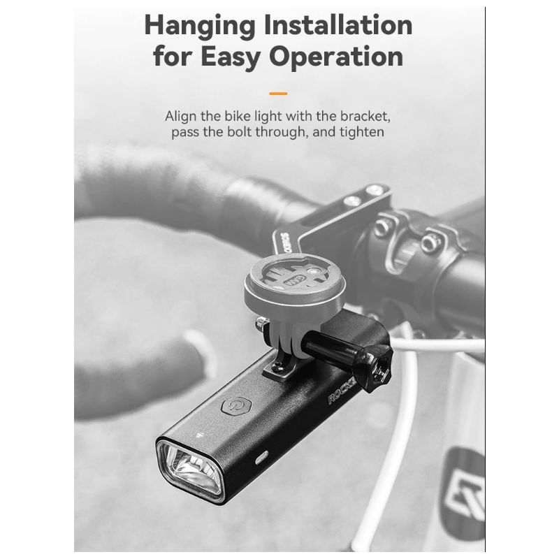 ROCKBROS RHL-1000LUMEN sykkellykt med høy lysstyrke LED regntett oppladbart for nattsykling og bypendlere