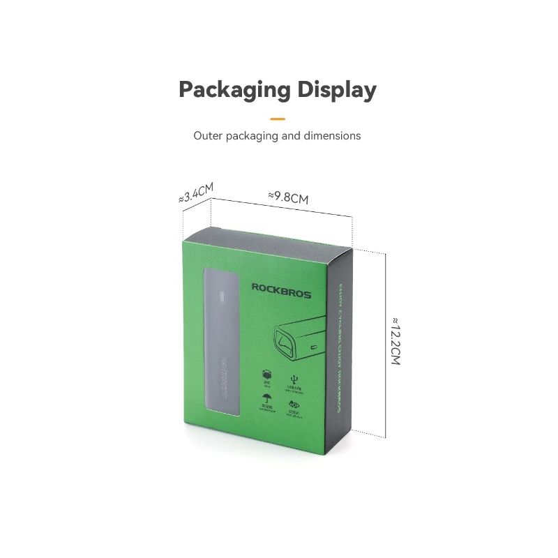 ROCKBROS RHL-1000LUMEN sykkellykt med høy lysstyrke LED regntett oppladbart for nattsykling og bypendlere