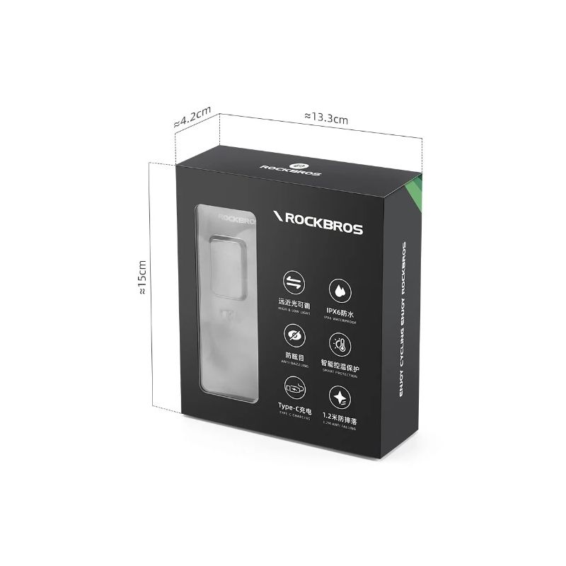 ROCKBROS RHL3000 sykkelfrontlys 3000 lumen vanntett oppladbar 10000mAh for MTB høy lysstyrke synlighet