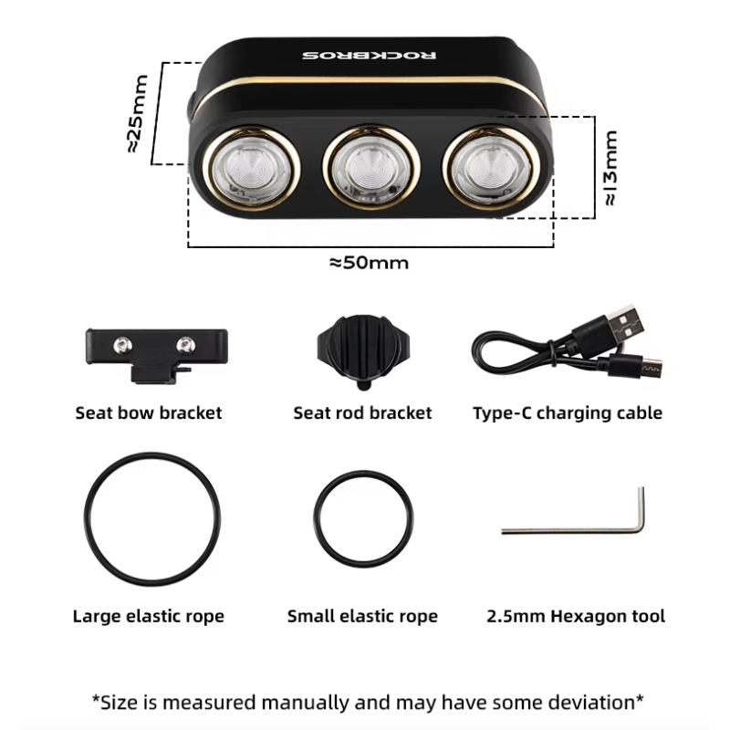 ROCKBROS Smart Sykkel Baklys - IP64 Vanntett Varsellys for Sikker Nattkjøring, Type-C, Bremsesensor