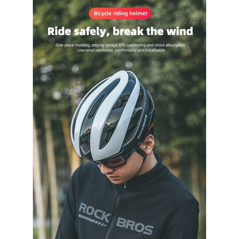 ROCKBROS Sykkelhjelm Ultralett Landeveissykkelhjelm MTB Hjelm Sikkerhetsutstyr Komfortabel Sykling Hjelm