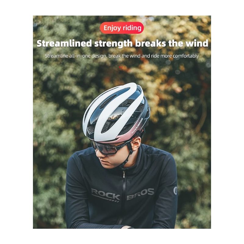 ROCKBROS Sykkelhjelm Ultralett Landeveissykkelhjelm MTB Hjelm Sikkerhetsutstyr Komfortabel Sykling Hjelm