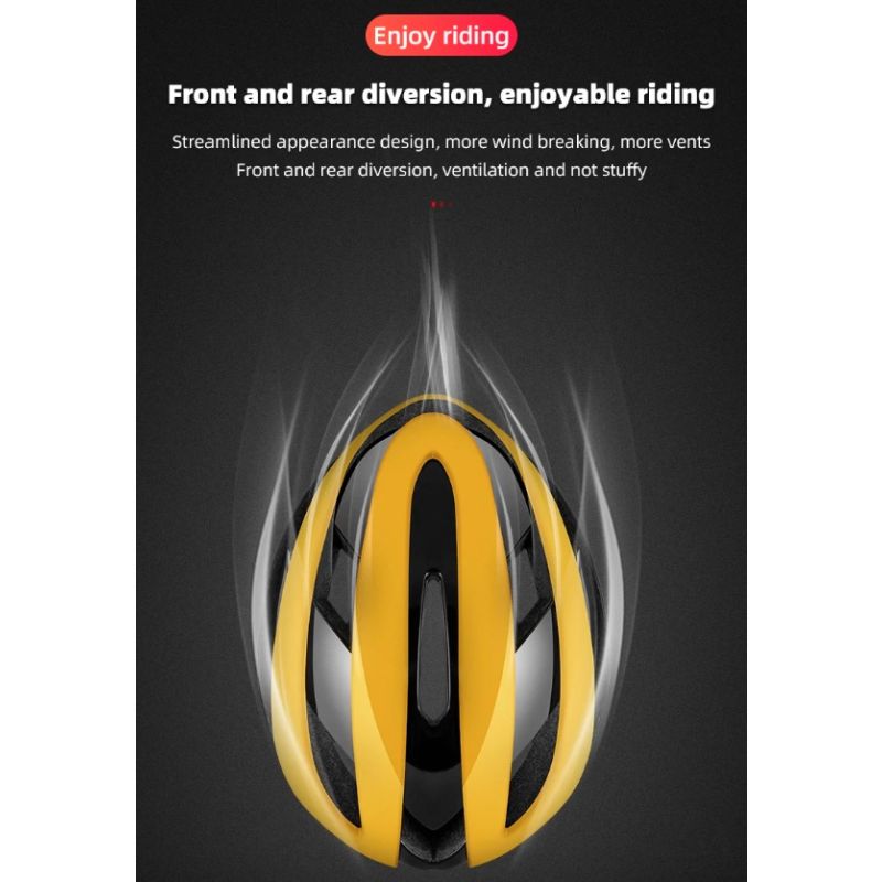 ROCKBROS Sykkelhjelm Ultralett Landeveissykkelhjelm MTB Hjelm Sikkerhetsutstyr Komfortabel Sykling Hjelm