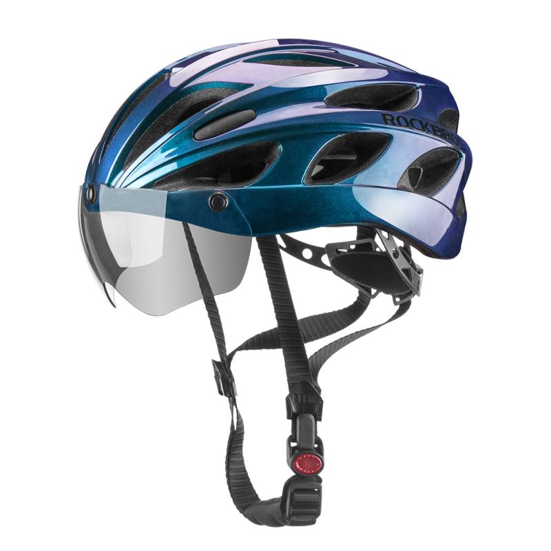 ROCKBROS sykkelhjelm med integrert støpt design pustende EPS og briller Perfekt for MTB og landeveissykling