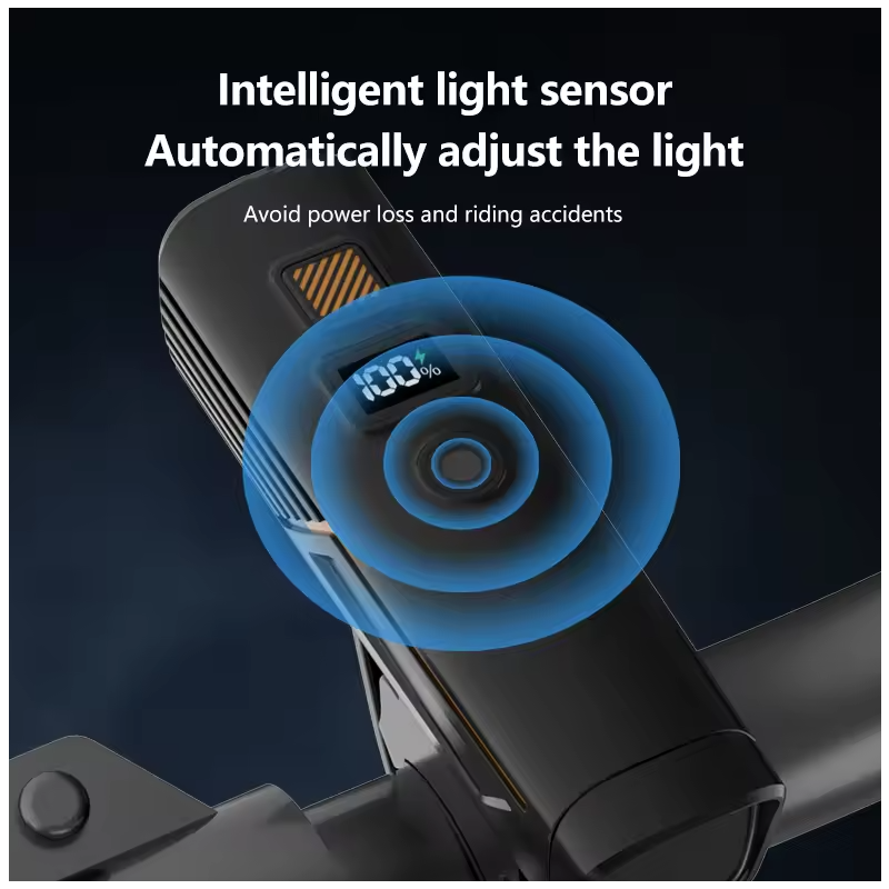 B9 Sykkellykt Type-C | Kraftig MTB/Landevei Frontlykt | Sykkelsikkerhet