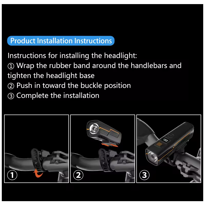 B9 Sykkellykt Type-C | Kraftig MTB/Landevei Frontlykt | Sykkelsikkerhet