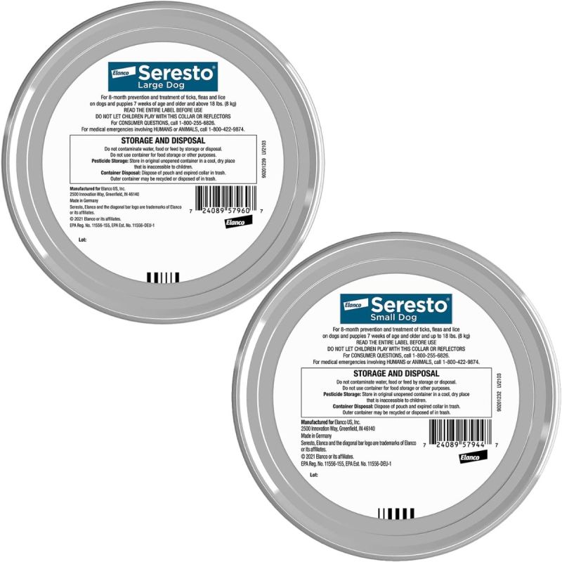 Seresto Large Dog Vet-anbefalt loppe- og flåttbehandling og forebyggingshalsbånd 8 måneders beskyttelse