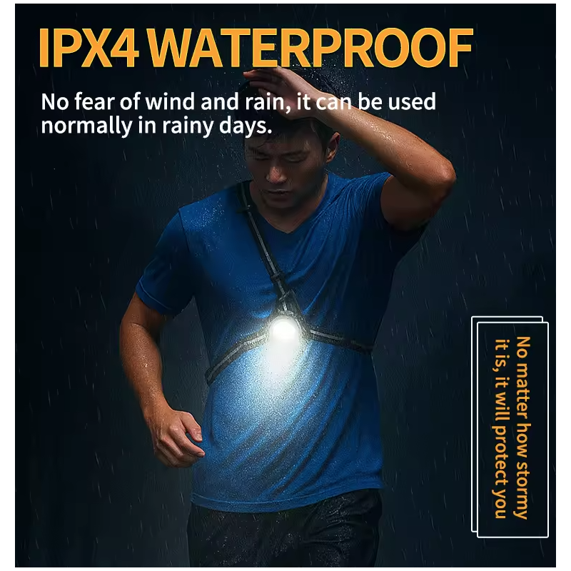 Nattløpelys LED Brystlys - Vanntett & Ultra-lys Sikkerhetslampe for Løping/Jogging