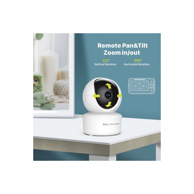 SM650 babycall med kamera 5 tommers skjerm nattsyn lydvarsling for foreldres sikkerhet og privatliv