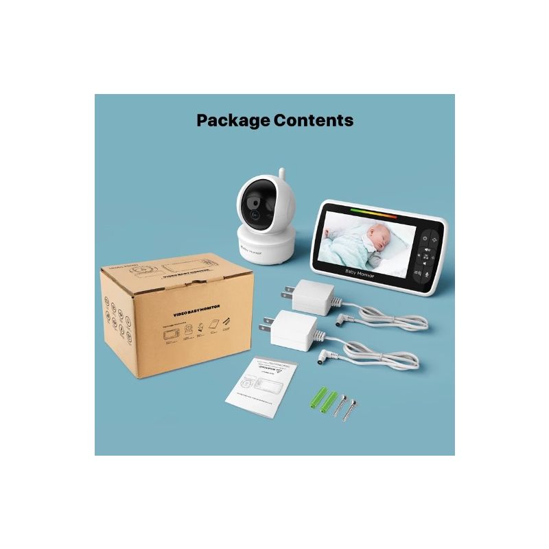 SM650 babycall med kamera 5 tommers skjerm nattsyn lydvarsling for foreldres sikkerhet og privatliv