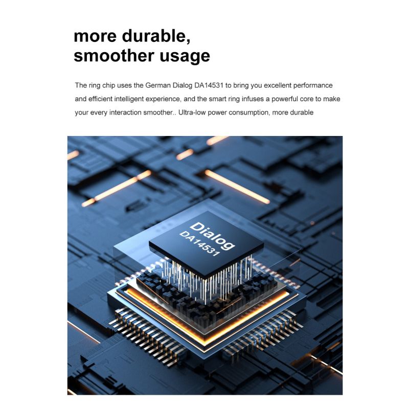 Multifunksjonell Smart Ring Bærbar Teknologi med Helseovervåking Pulsmåling Søvnanalyse Lang Batterilevetid