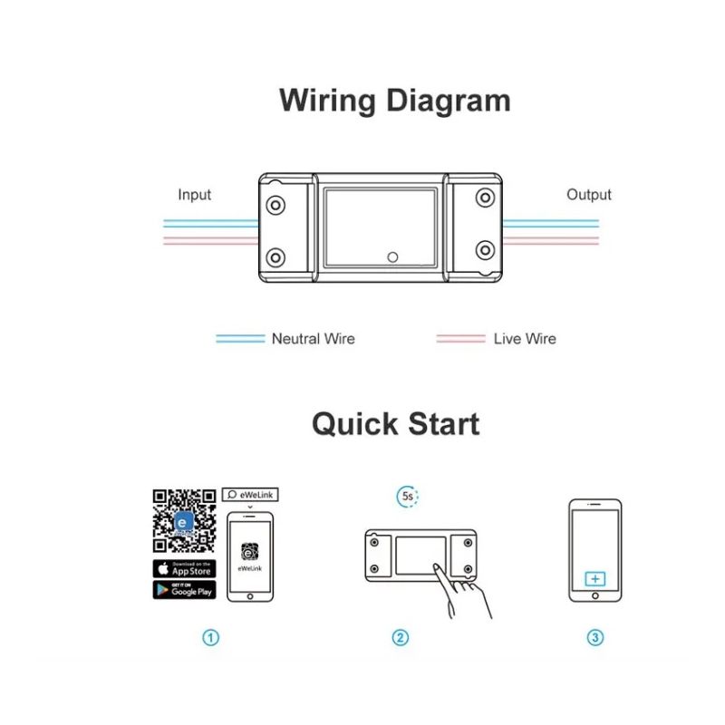 SONOFF Basic R2 Wifi brytermodul universell smart lyskontroll med Alexa Google Assistant eWeLink app