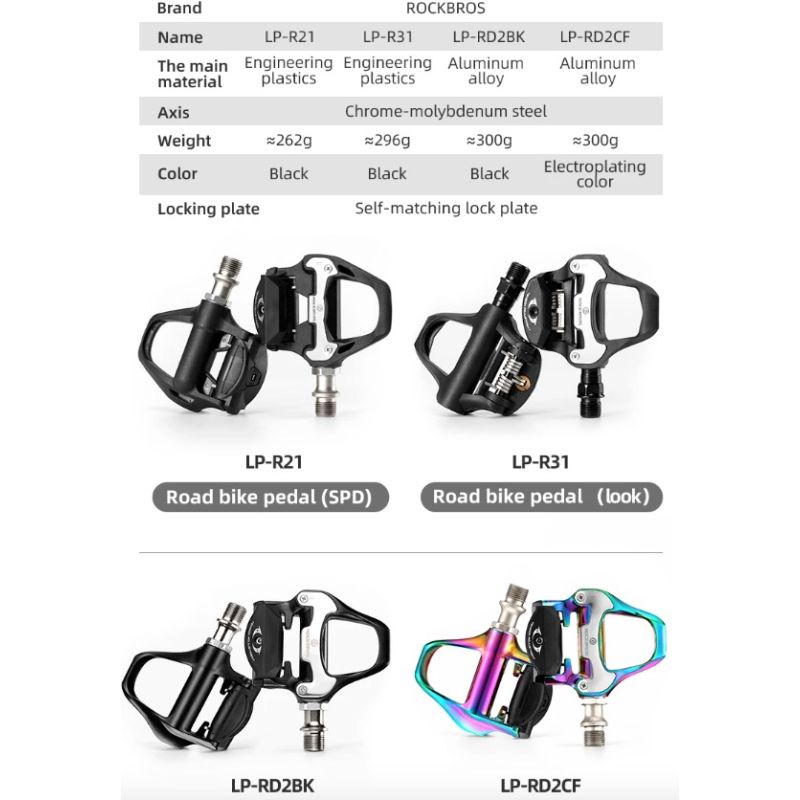ROCKBROS SPD-SL ultralett aluminiumslegering sykkelpedaler selvlåsende høy ytelse landeveissykkelpedaler