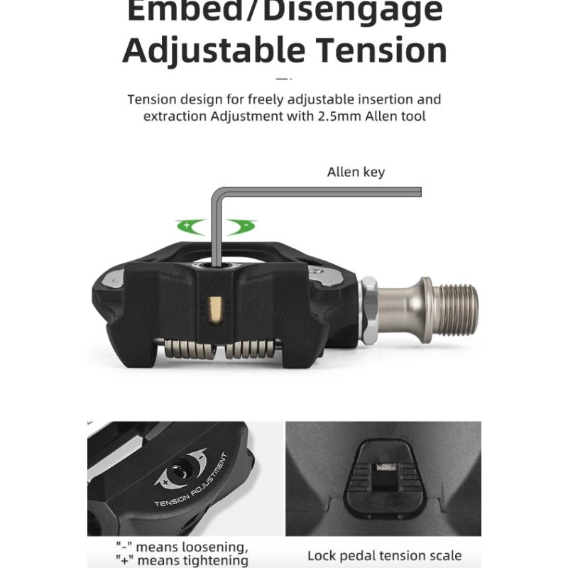 ROCKBROS SPD-SL ultralett aluminiumslegering sykkelpedaler selvlåsende høy ytelse landeveissykkelpedaler