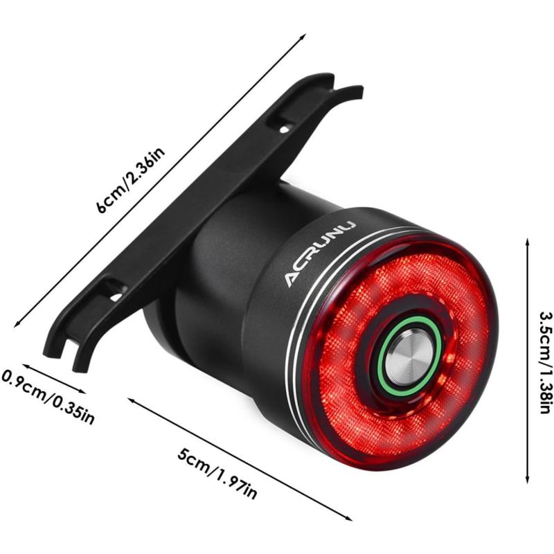 Smart sykkel baklys med bremsesensor: USB oppladbar, vanntett sykkellykt for sikkerhet.