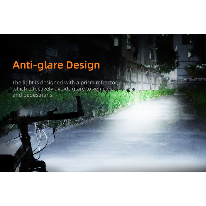 SUPERFIRE BL12 1300LM Sykkelfrontlys USB Oppladbar 4800mAh LED-hodelykt Sykkellampe Sykling