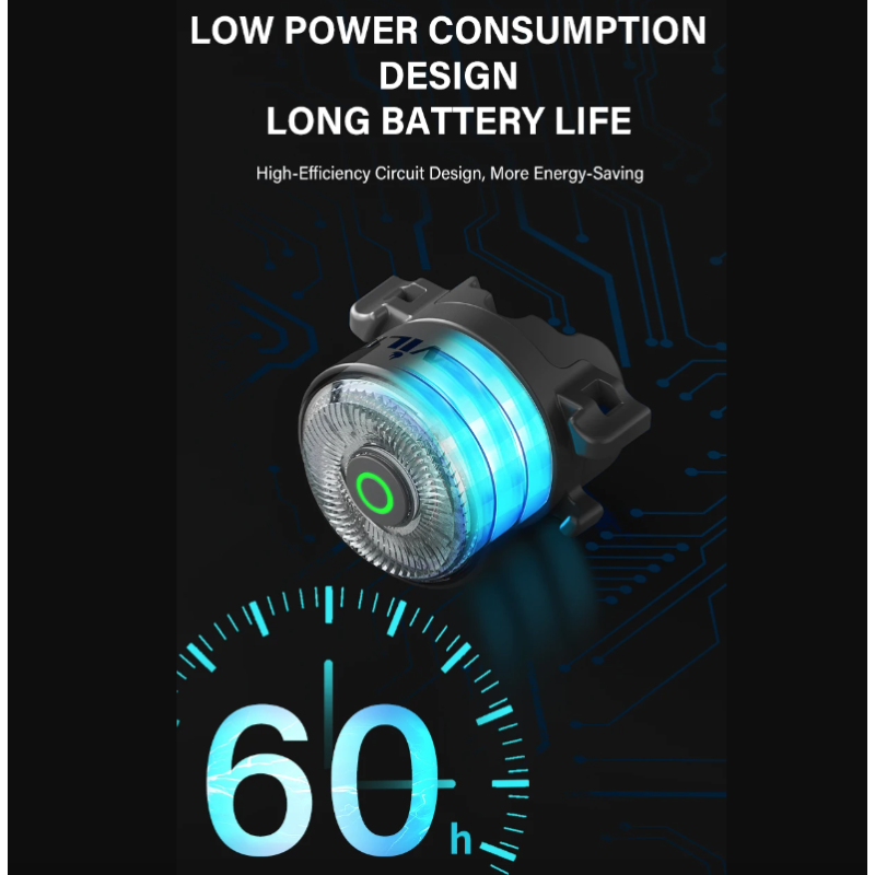 TOWILD TL03Pro sykkelbaklys med smart bremsesensor syvfarget pusteblits oppladbart for sykkelsynlighet