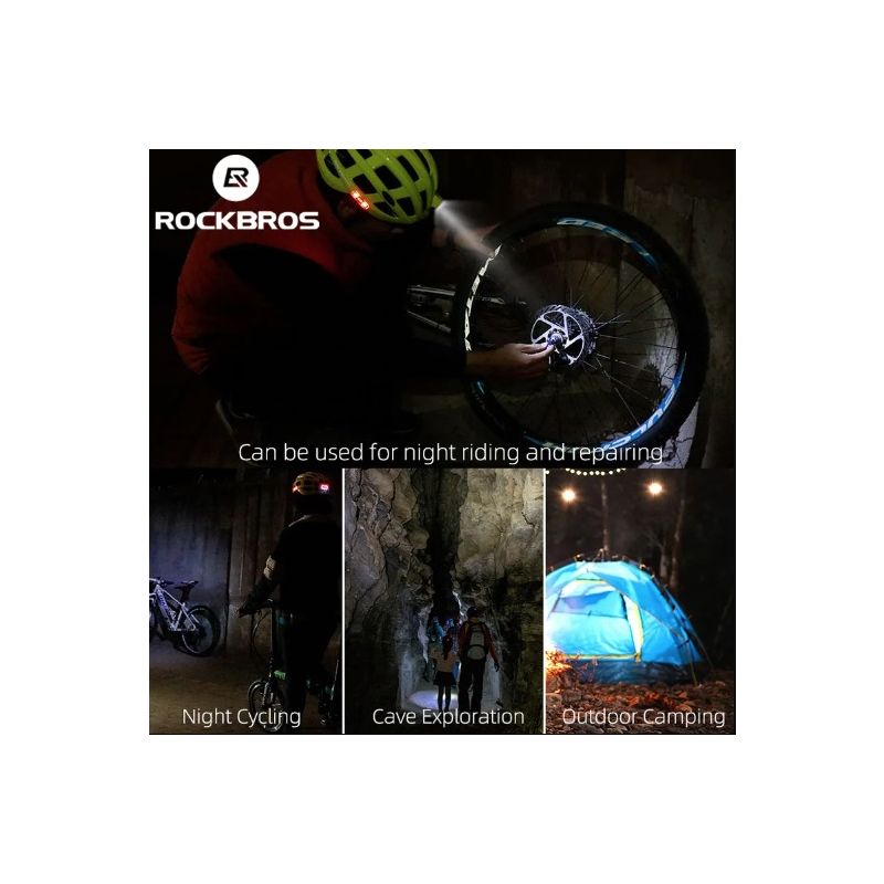 ROCKBROS Lett Sykkelhjelm med Insektnett Integrert Sikkerhetslys USB Lading Ultralett Komfortabel Hjelm