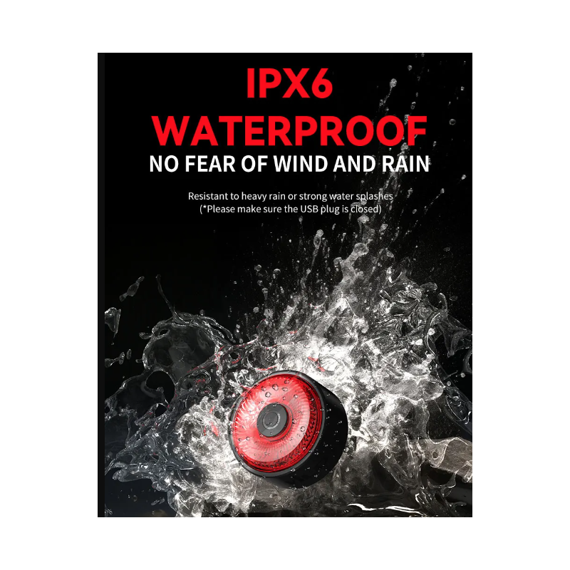 TOWILD TL03 smart bremsesensorlys for sykkel LED sykkellykter oppladbart fem blitsmoduser sykkelsikkerhet