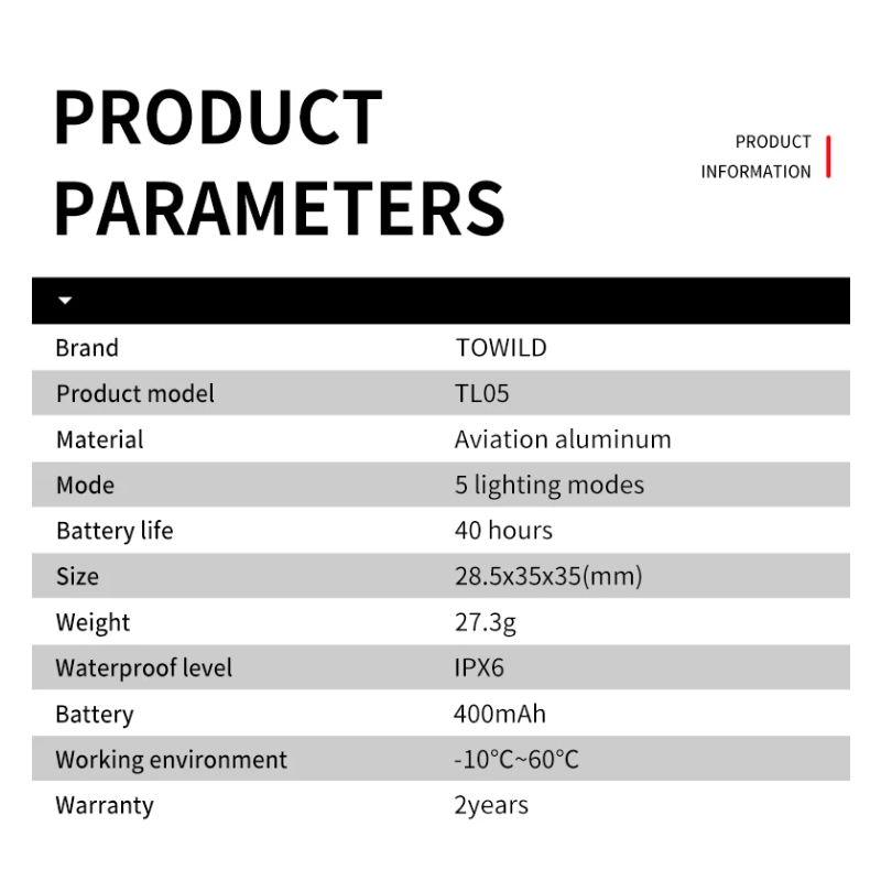 TOWILD TL05 baklys sykkellys med smart autobremsesensor IPX6 vanntett USB lading sykkeltilbehør 100t batteri