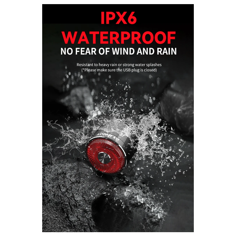 TOWILD TL05 baklys sykkellys med smart autobremsesensor IPX6 vanntett USB lading sykkeltilbehør 100t batteri