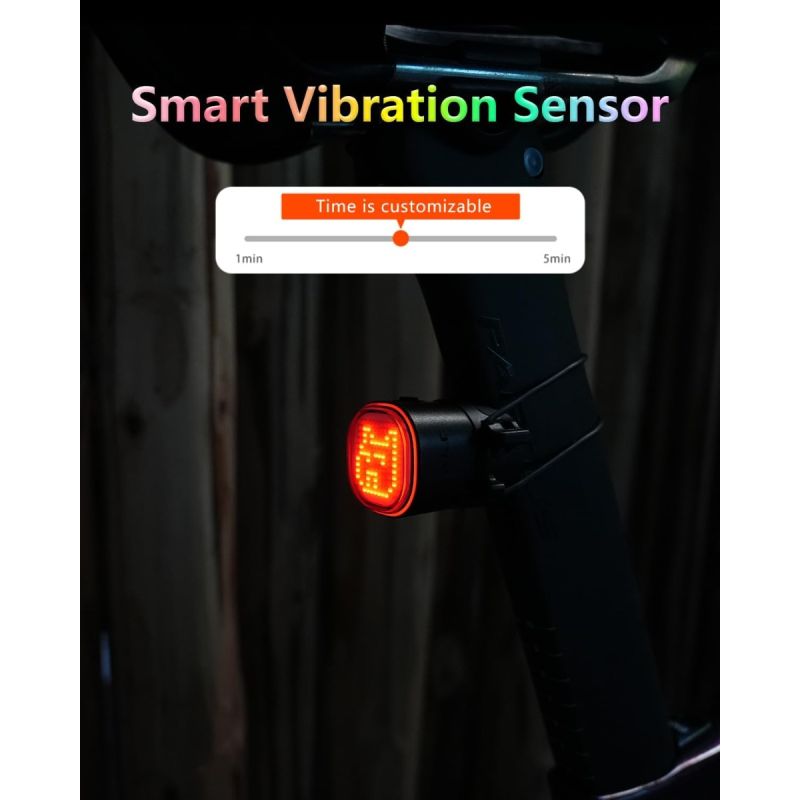 TOWILD TL08 Sykkel Baklys | Tilpassbare Mønstre, Fullfarge & Bremsesensor | USB-C Oppladbar & Vanntett IPX6