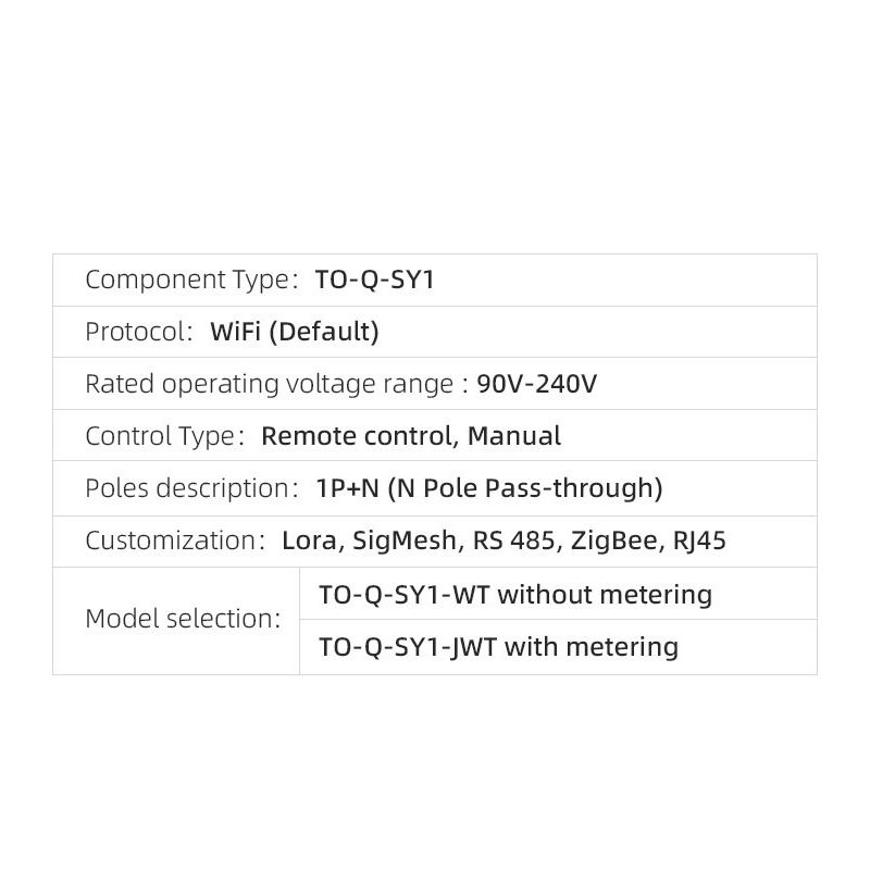 TONGOU Tuya WiFi Smart Strømbryter for Hjemmeautomasjon Fjernkontroll via APP, 63A DIN-skinne Elektrisk Sikkerhet