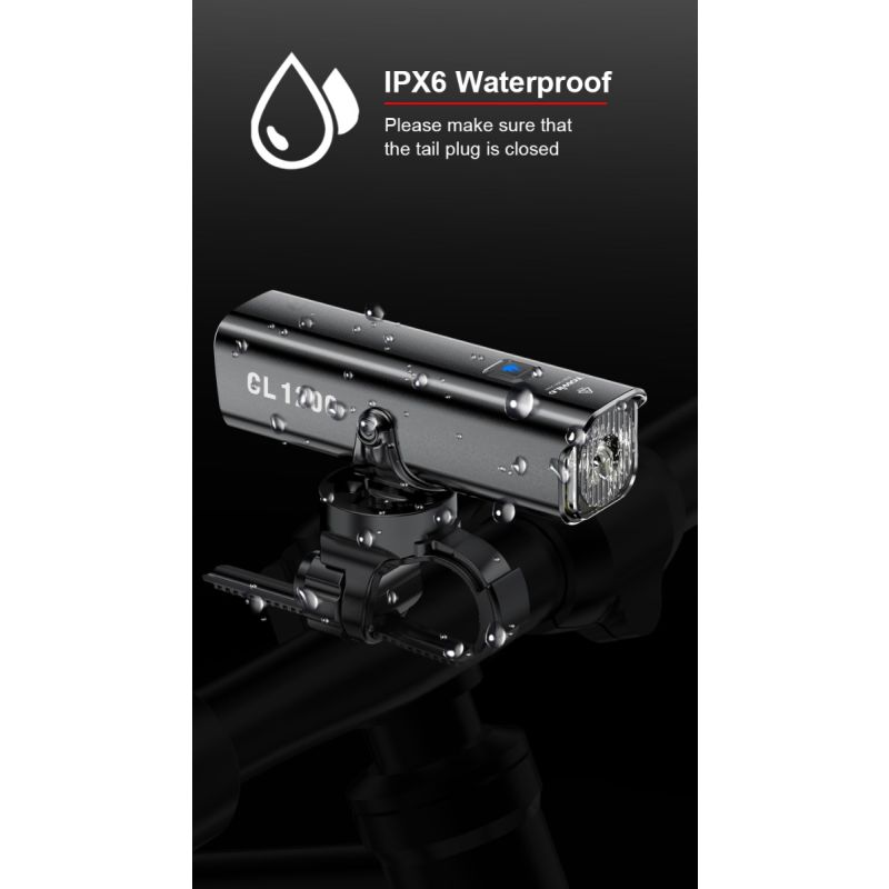 TOWILD CL1200 1200 Lumen lyssterkt sykkellys USB oppladbar frontlampe vanntett sykkeltilbehør for nattsykling