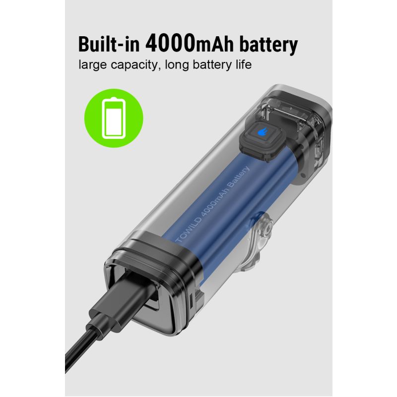 TOWILD CL1200 1200 Lumen lyssterkt sykkellys USB oppladbar frontlampe vanntett sykkeltilbehør for nattsykling